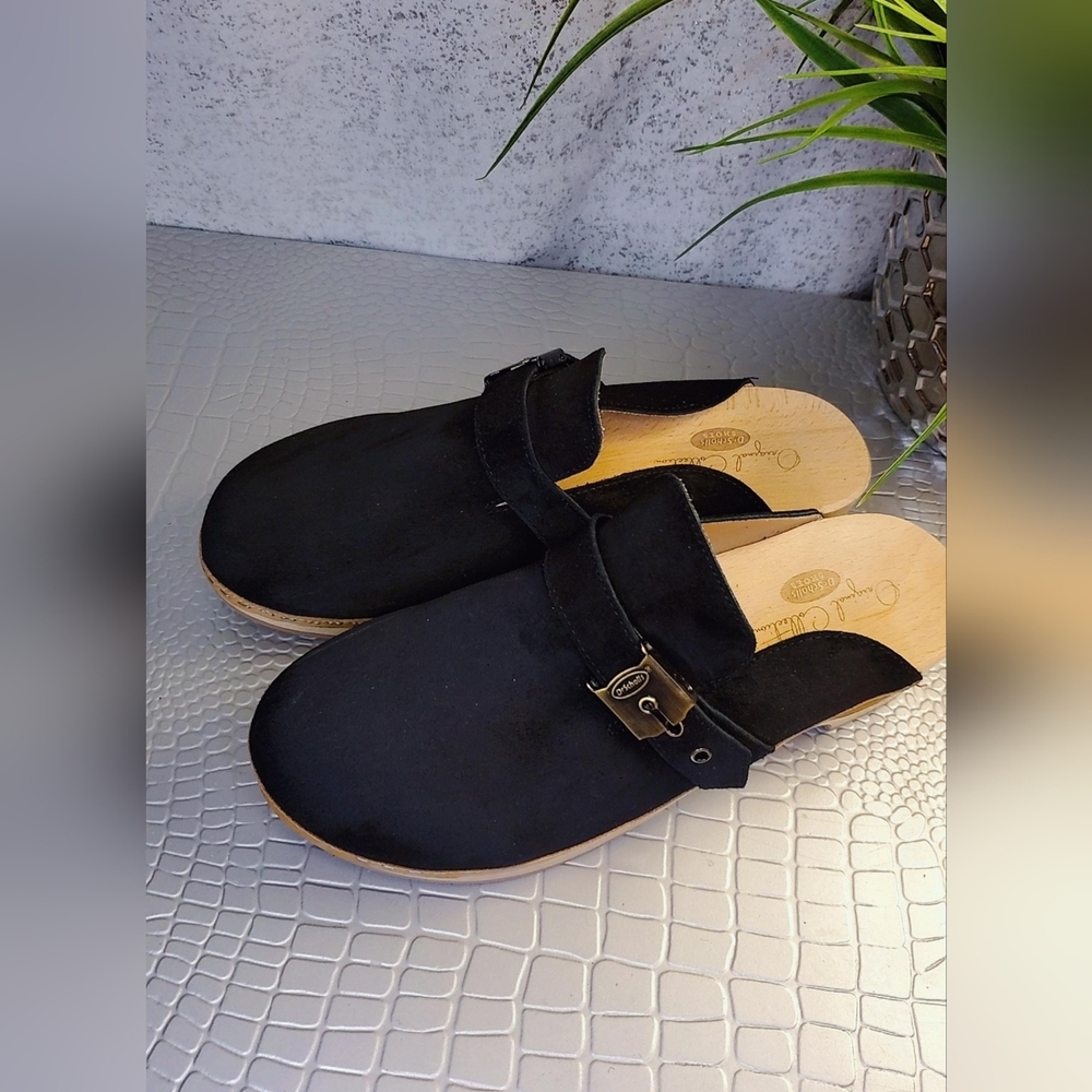Dr. Scholls Women's Black Suede Slip-On Clogs Mule Size 10M
